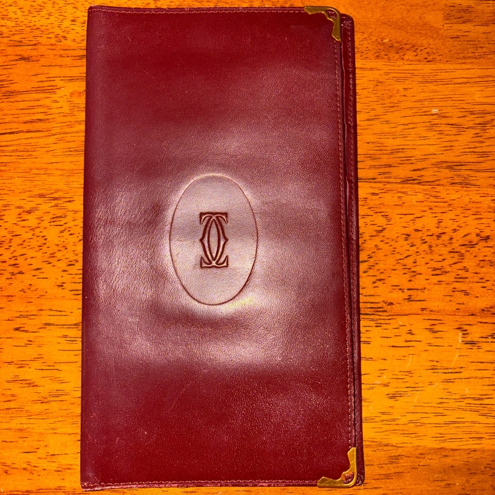 Cartier double C burgundy long wallet